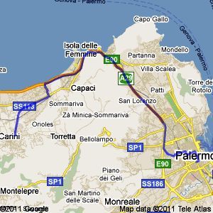 Mappa stradale per arrivare alla casa del fanciullo